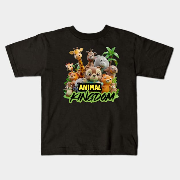 Wild Wonders: Exploring the Animal Kingdom" Kids T-Shirt by Farhan S